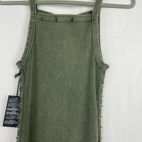 NWT Forever 21 Bodycon Dress S Green Ribbed Knit Midi Sleeveless Round Neck - Picture 8 of 10